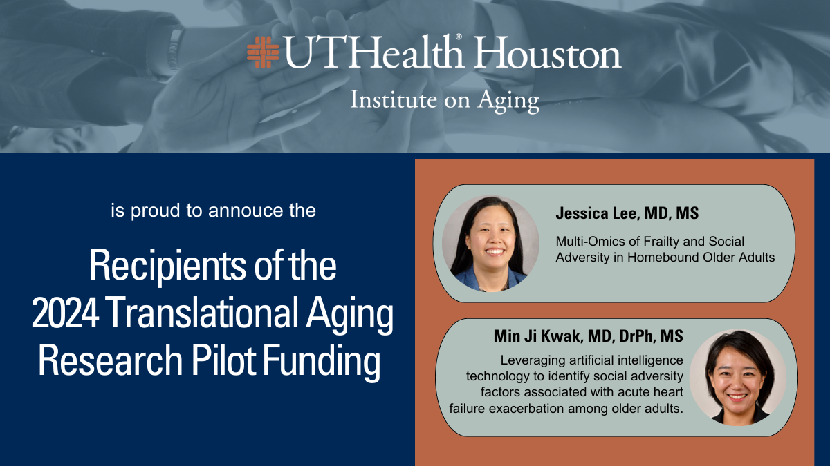 Jessica Lee and Min Ji Kwak are the recipients of the Institute on Aging Research Grant