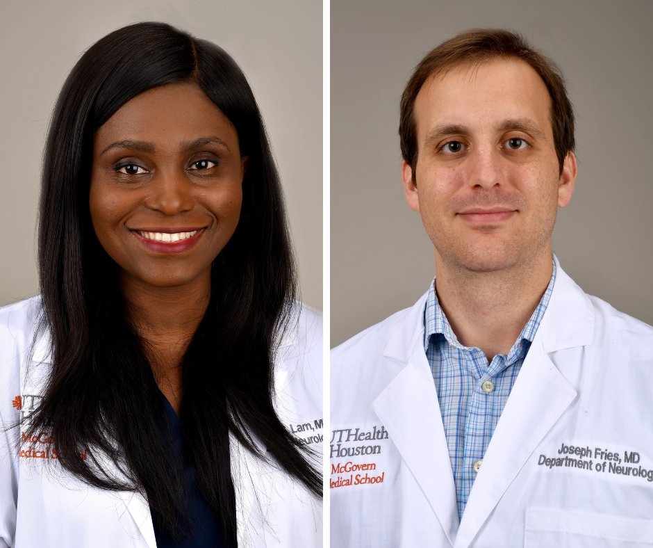 Stacia Lam, MD, (left) and Joseph Fries, MD, (right) joined the Neurohospitalist Fellowship Program with McGovern Medical School at UTHealth Houston. (Photo by UTHealth Houston)