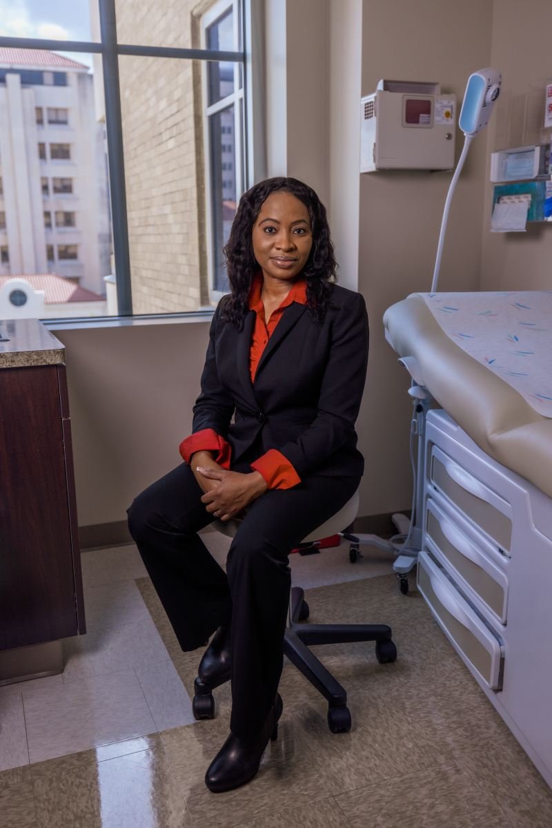 Modupe Idowu, MD, professor and medical director of the Adult Sickle Cell Comprehensive Center at UTHealth Houston, is enrolling patients in the Phase III clinical drug trial. (Photo by UTHealth Houston/ Nathan Jeter)