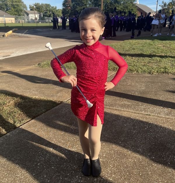 Today, 6-year-old Kinsley Westbrook (pictured) is maximizing the use of her left hand as a member of her school's baton-twirling team. (Photo provided by Jenny Westbrook)