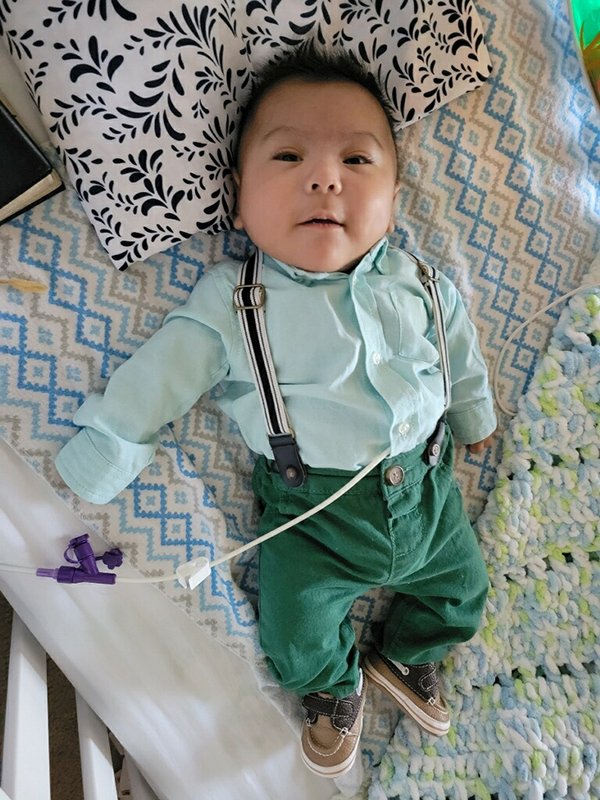 Four months since being discharged from the NICU, Jeremiah continues to get bigger and is slowly learning how to eat. (Photo Courtesy of Paola Salazar)
