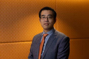 Xiaoqian Jiang, PhD, professor and chair in the Department of Health Data Science and Artificial Intelligence with McWilliams School of Biomedical Informatics, received a large grant to study Alzheimer's disease. (Photo by Rogelio Castro/UTHealth Houston)
