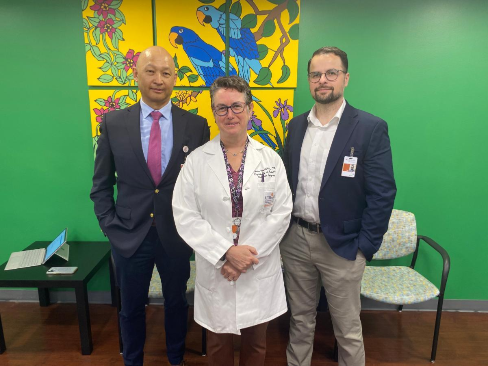 UTHealth Houston's SCN2A Multidisciplinary Center is led by, from left to right, Samden Lhatoo, MD; Gretchen Von Allmen, MD; and Dennis Lal, PhD. (Photo by Caitie Barkley/UTHealth Houston)