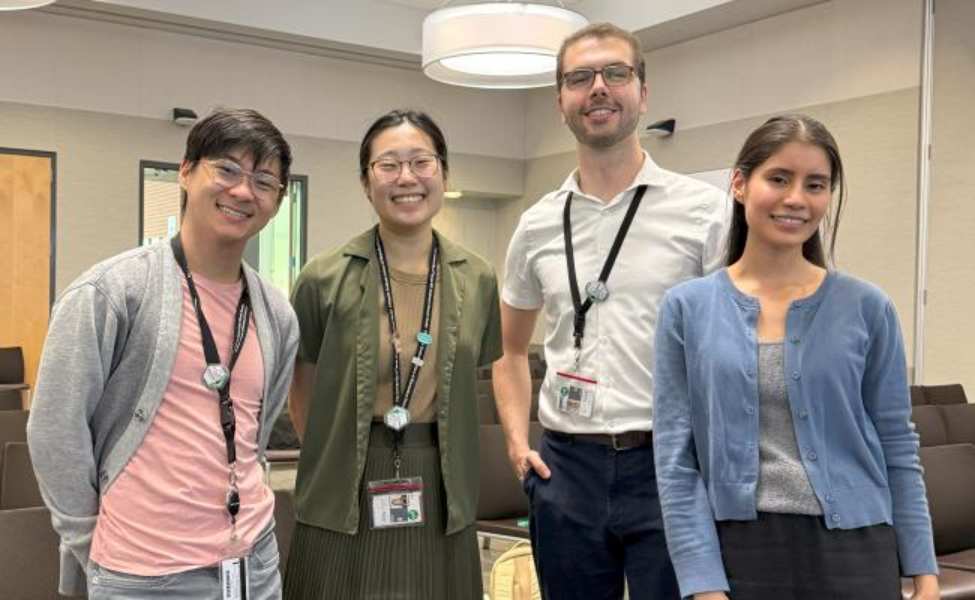 Medical Physics students (l-r) Michael Yang, Rebecca Lim, Skylar Gay, and Diana Carrasco Rohas standing for photo.