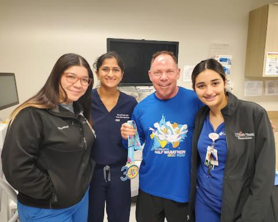 Andy poses with his UTHealth Houston care team, including Hiral Patel, MD, second from left. (Photo courtesy of Andy Cordova)