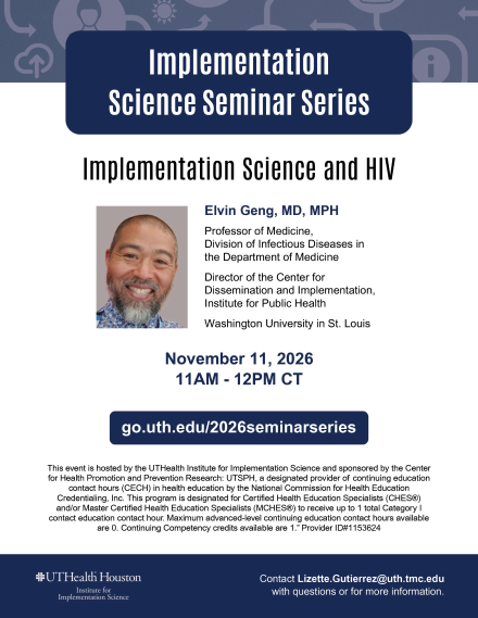 Institute for Implementation Science Seminar Series - Elvin Geng, MD, MPH